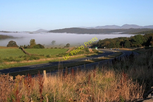 Photo 6"x4" Morning Mist Over Newby Bridge Ayside c2009