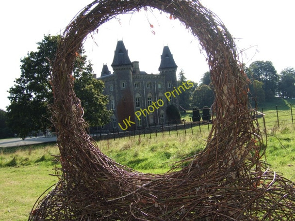 Photo 6"x4" An artwork at Dinefwr Park with Newton House beyond Llandeilo c2009