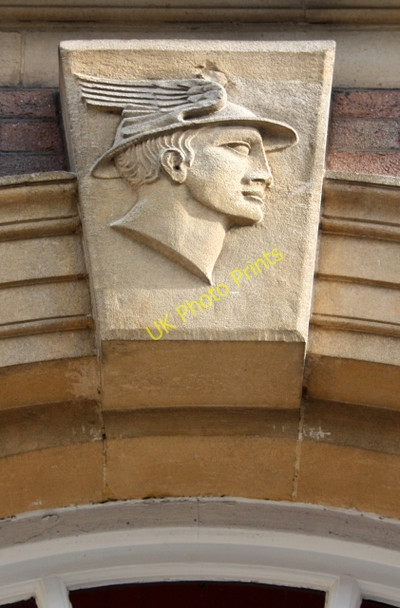 Photo 6"x4" Hermes keystone, Great Malvern Post Office Great Malvern c2009
