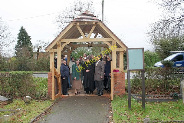 Photo 6"x4" Lych gate blessed and dedicated, Welland Marl Bank c2009