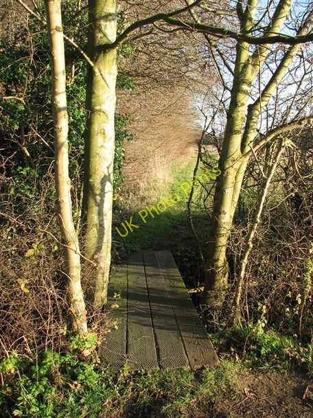 Photo 6"x4" Plank bridge over ditch Ashwellthorpe c2009