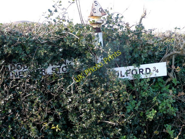 Photo 6"x4" SCC finger-post at Portway Lane Dyche c2009