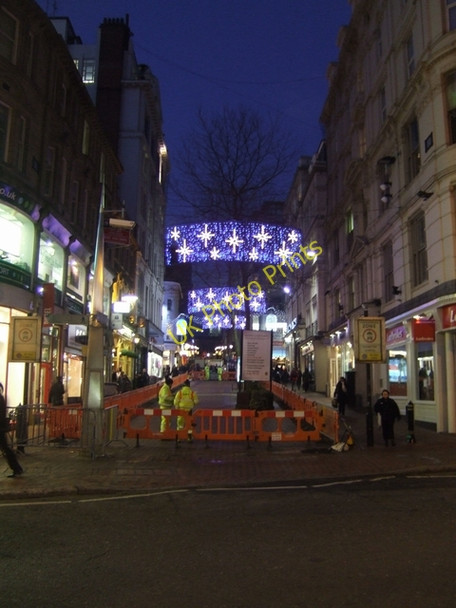Photo 6"x4" Street closed for Christmas market Lee Bank c2009