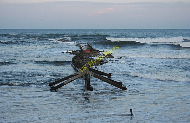 Photo 6"x4" Damaged Breakwater Lossiemouth c2009
