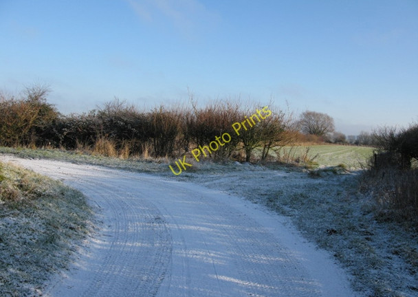 Photo 6"x4" Bend in The Lane and fields beyond Hinton Parva\/SU2283 c2010