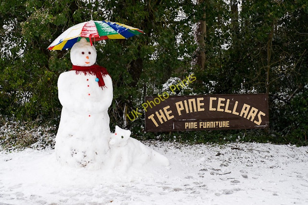 Photo 6"x4" A proper snowman on Jackman's Hill Morestead c2010