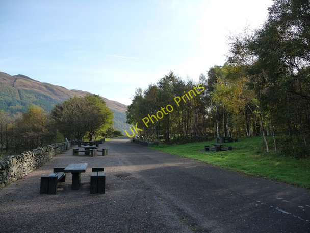 Photo 6"x4" Picnic benches beside the cycle path at Firkin Point Inverbeg c2009