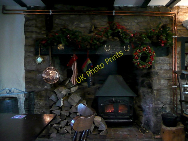 Photo 6"x4" Fireside, Garway Moon Inn Garway c2010