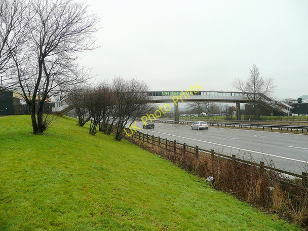 Photo 6"x4" Footbridge over the M1 High Moor\/SK4680 c2010