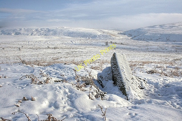 Photo 6"x4" Boundary Stone, Scarth Wood Moor Ingleby Cross c2010