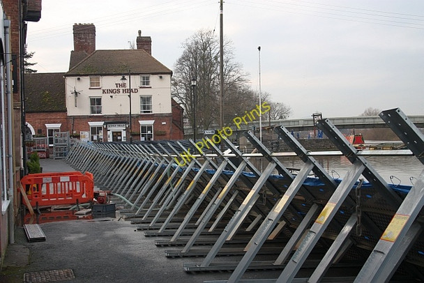Photo 6"x4" Flood barriers near the Kings Head Upton upon Severn c2010