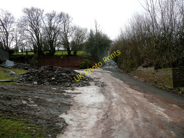 Photo 6"x4" Browns Lane with sheet ice Newton\/SO2943 c2010