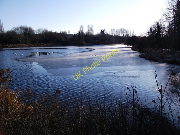 Photo 6"x4" Upper Clatford - Ice On Mill Lake Andover c2010