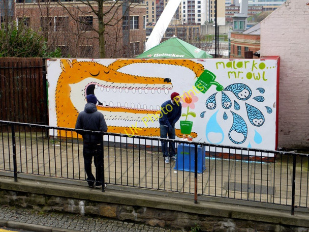 Photo 6"x4" Guerilla art by Malarko, City Road Newcastle upon Tyne c2010