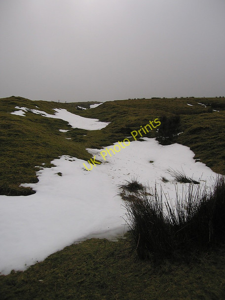 Photo 6"x4" Snowy patches on Foel Fadian Dylife c2010