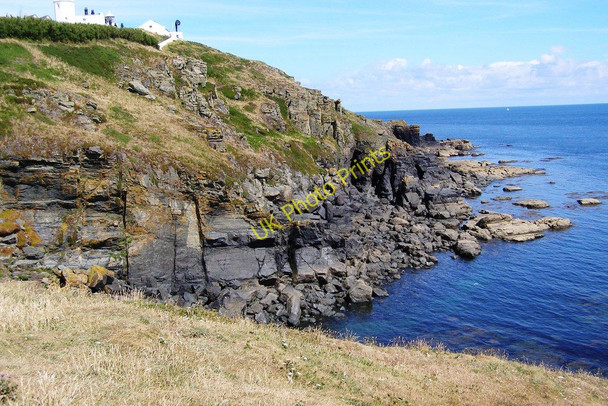 Photo 6"x4" Cliffs above Polbream Cove Lizard c2006