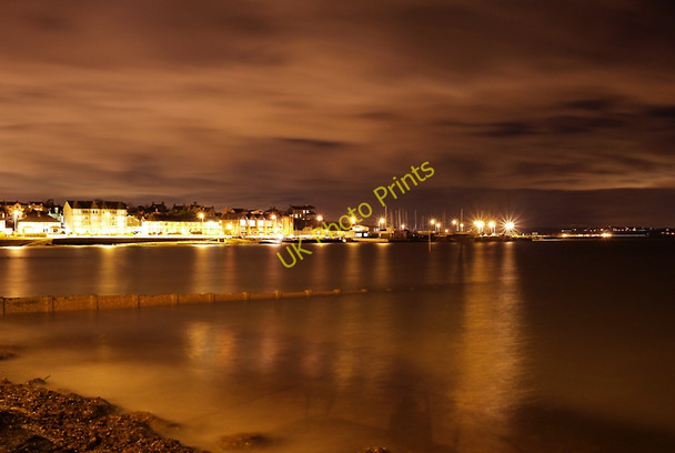 Photo 6"x4" Ballyholme Bay at night Bangor\/J5081 c2010