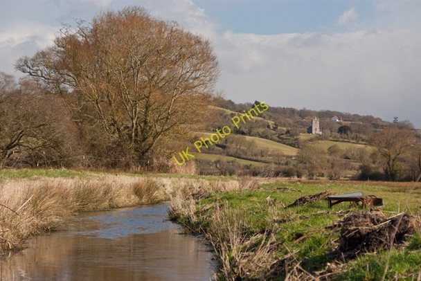 Photo 6"x4" Rhyne pointing towards Moorlinch Church Moorlinch c2010