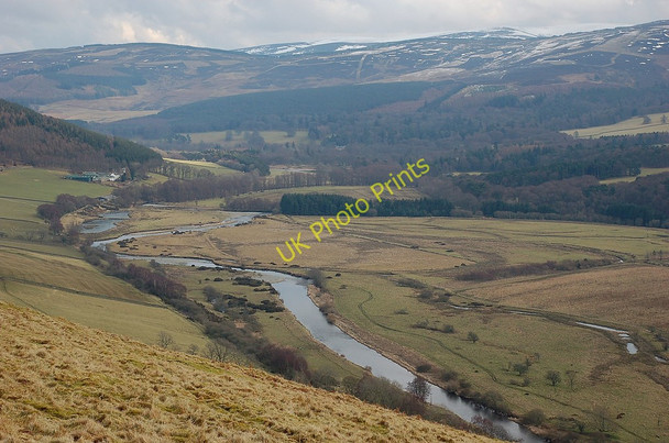 Photo 6"x4" Winding course of the Tweed near Altarstone Bellspool c2010