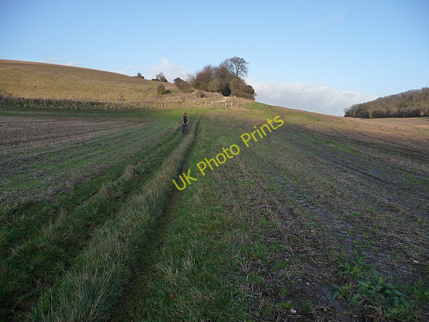 Photo 6"x4" Downland footpath Hooksway c2009