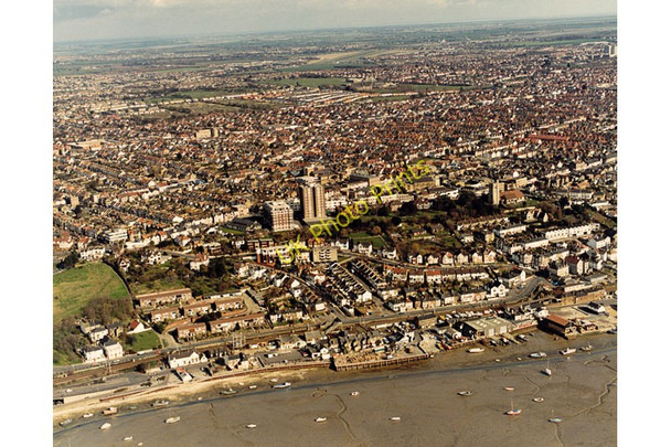 Photo 6"x4" Aerial view of Southend seafront: Old Leigh Leigh-on-Sea c1988