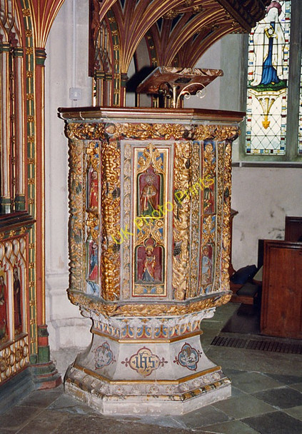 Photo 6"x4" St Peter, St Paul and St Thomas of Canterbury, Bovey Tracey, Devon - Pulpit Bovey Tracey c1993