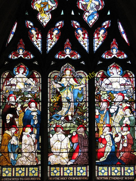 Photo 6"x4" The church of All Saints in Shouldham - Bell & Almond east window Shouldham c2010