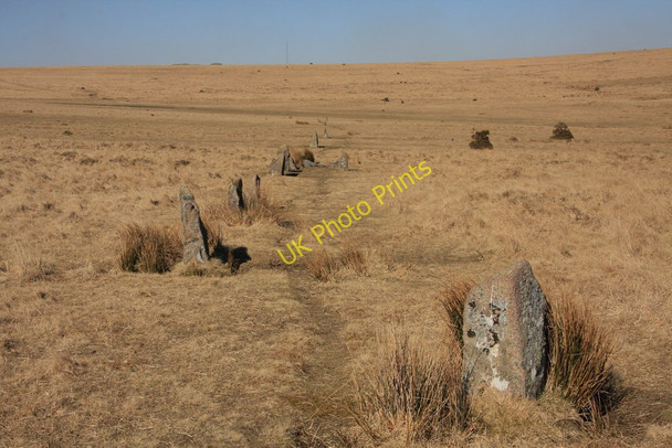 Photo 6"x4" Ringmoor Down Stone Row Lovaton\/SX5466 c2010