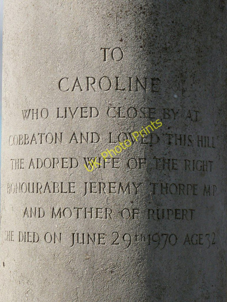 Photo 6"x4" An inscription on the monument at Codden Beacon Hannaford c2010