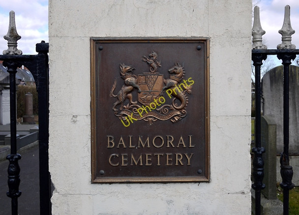 Photo 6"x4" Entrance plaque, Balmoral Cemetery Dunmurry c2010