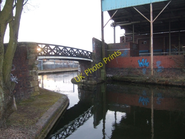 Photo 6"x4" Canal and bridge over entrance to minor canal Gib Heath c2010
