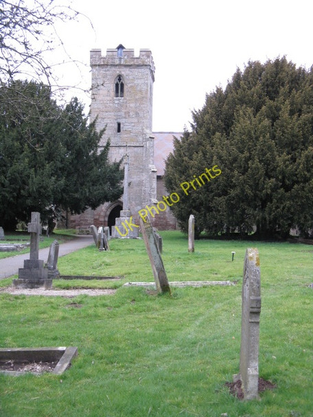 Photo 6"x4" St Mary's church, Hampton Lovett  - tower & graveyard Droitwich c2010
