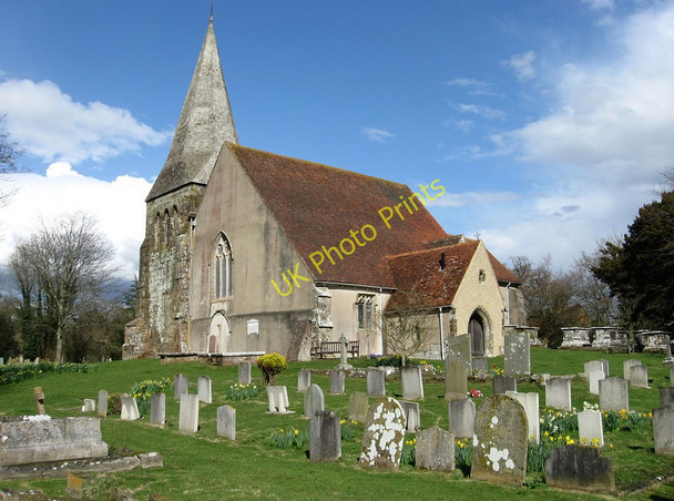 Photo 6"x4" All Saints Church, Herstmonceux Golden Cross\/TQ6310 c2010