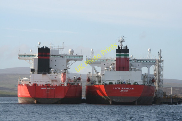 Photo 6"x4" Hanne Knutsen and Loch Rannoch alongside at Jetty 4 for ship to ship oil transfer Scatsta c2010