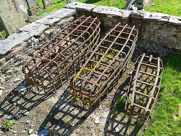 Photo 6"x4" Mortsafes in Logierait kirkyard Ballinluig\/NN9752 c2010