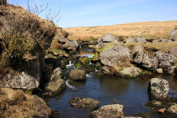 Photo 6"x4" Waterfall on the East Dart Flat Tor c2010
