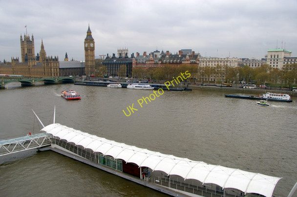 Photo 6"x4" River Thames from London Eye Westminster c2010