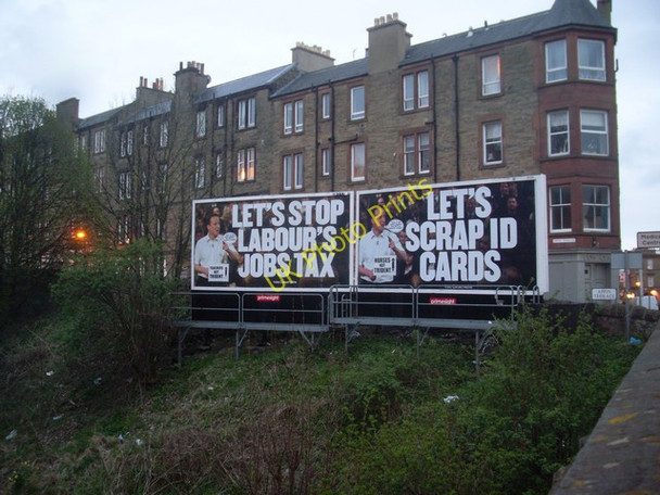 Photo 6"x4" Billboards by the railway line and Slateford Road Craiglockhart c2010