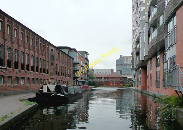 Photo 6"x4" Worcester and Birmingham Canal approaching Gas Street Basin Lee Bank c2010
