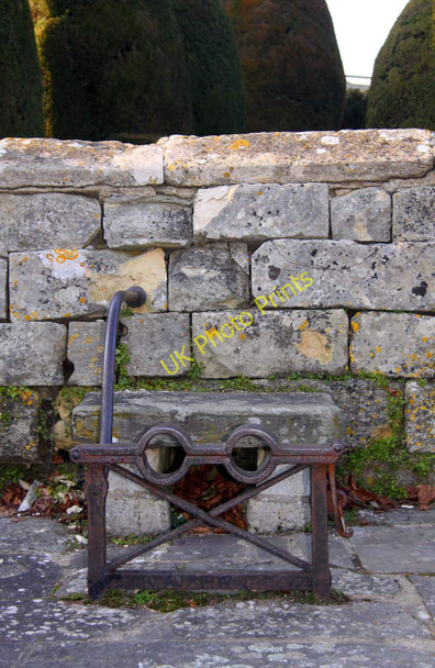 Photo 6"x4" Spectacle stocks by St Mary's Church Painswick c2011