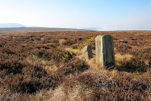 Photo 6"x4" Boundary Stones, Miley Pike Hill Osmotherley c2011