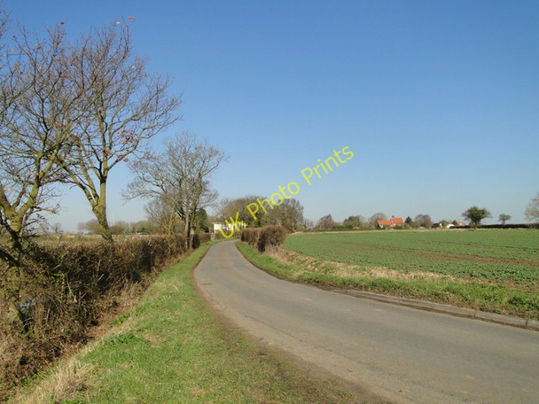 Photo 6"x4" Country road with Hollow Green Farm in the distance Bruisyard c2011