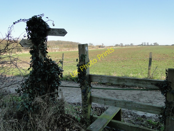 Photo 6"x4" Footpath sign and stile at Friston, Suffolk Friston\/TM4160 c2011