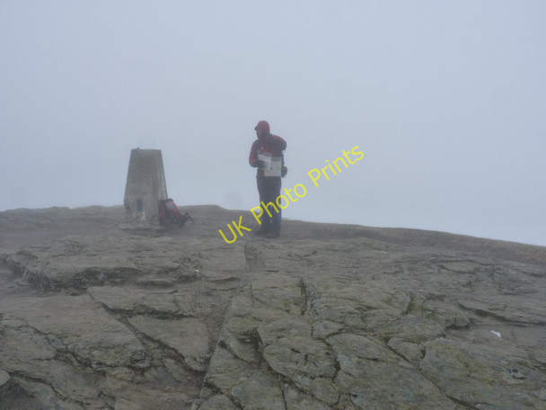 Photo 6"x4" Trig and bare rock at the summit Rowardennan c2011