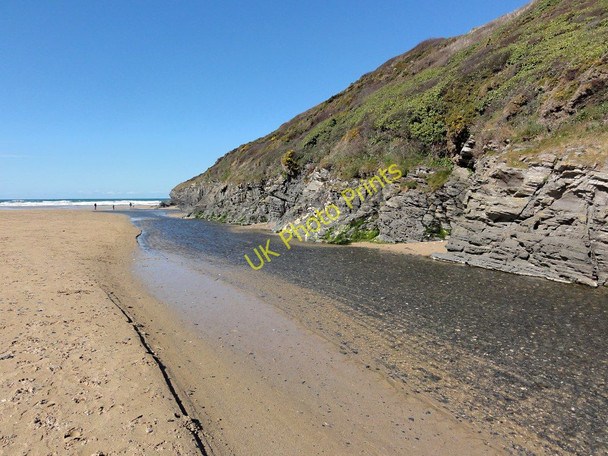 Photo 6"x4" The Stream on Porthcothan Beach Porthcothan c2011