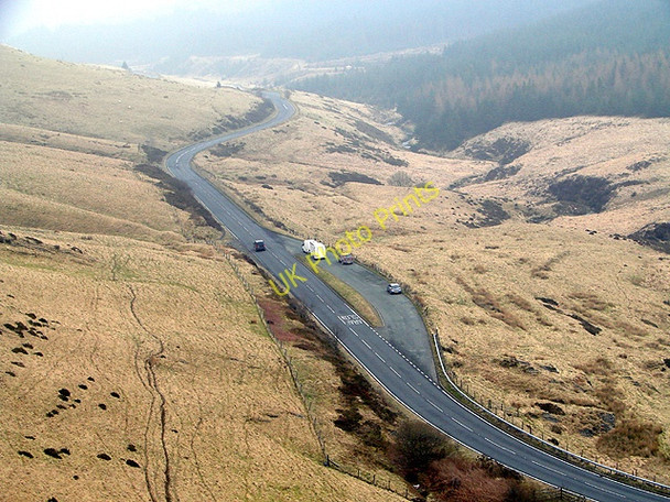 Photo 6"x4" The A44 road and lay-by at Eisteddfa Gurig Pont Rhydgaled c2011