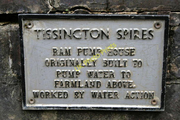 Photo 6"x4" Plaque on the Tissington Spires ram pump Ilam c2011