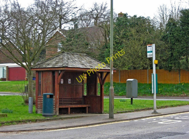 Photo 6"x4" Bus shelter, Epsom Road, Merrow, Guildford Bushy Hill\/TQ0251 c2011