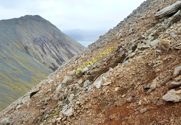 Photo 6"x4" Steep descent route from Beinn Dearg Mh\u00c3\u00b2r Sconser c2011