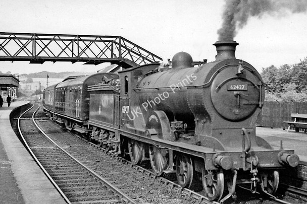 Photo 6"x4" Inverkeithing Station, with Stirling - Edinburgh train Hillend\/NT1483 c1957